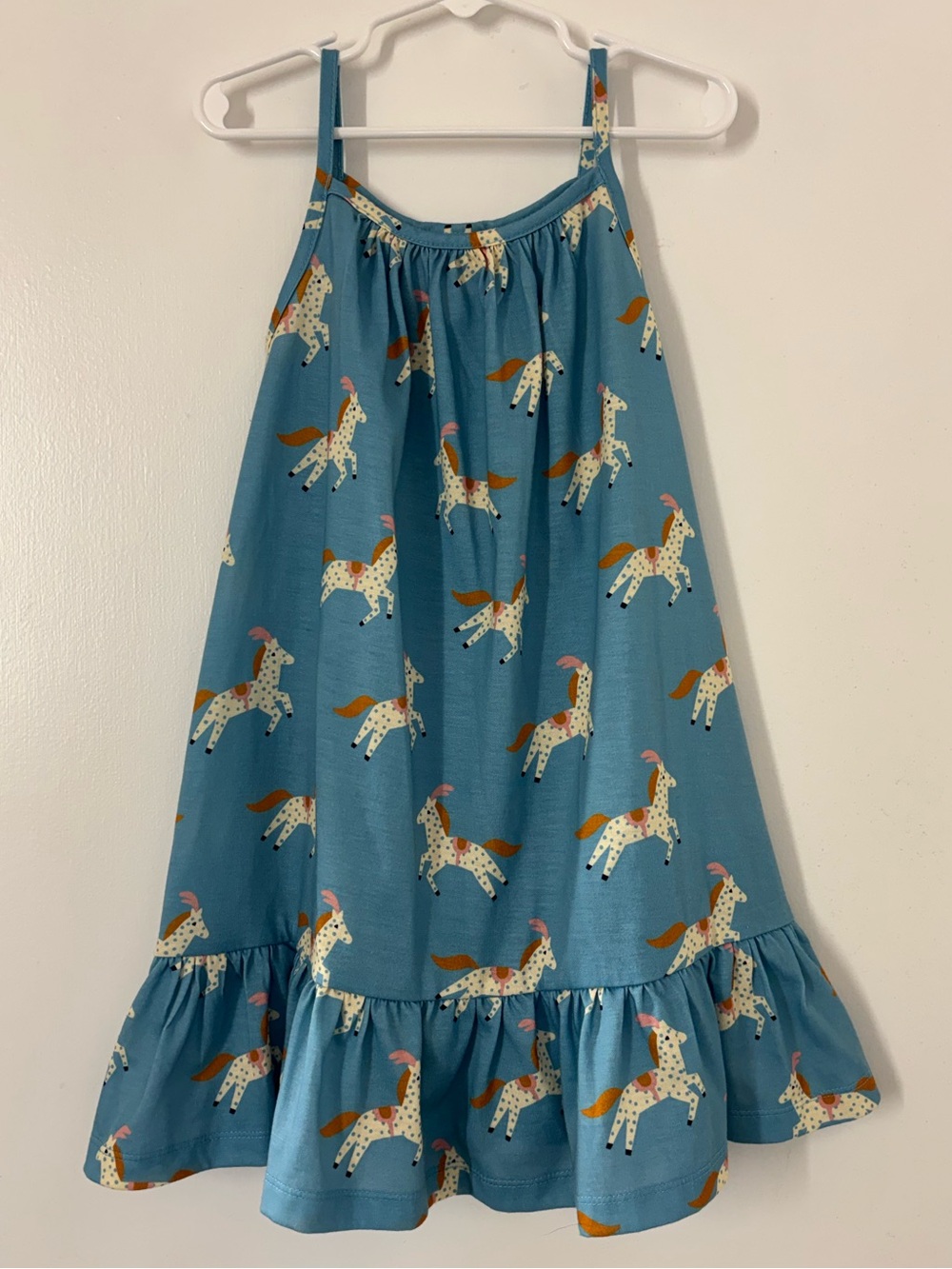Hanna Andersson Blue Carousel Horse Nightgown Dress Girl 5T